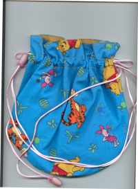 Pooh character cotton drawstring bag