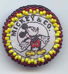 hand beaded machine embroidered Mickey Mouse