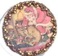 antique looking Santa with beaded border